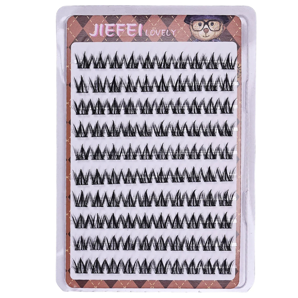 Glue-free Self-adhesive False Eyelashes | Voluminous Fluffy W-shaped Lash Clusters for DIY Manga Eyes