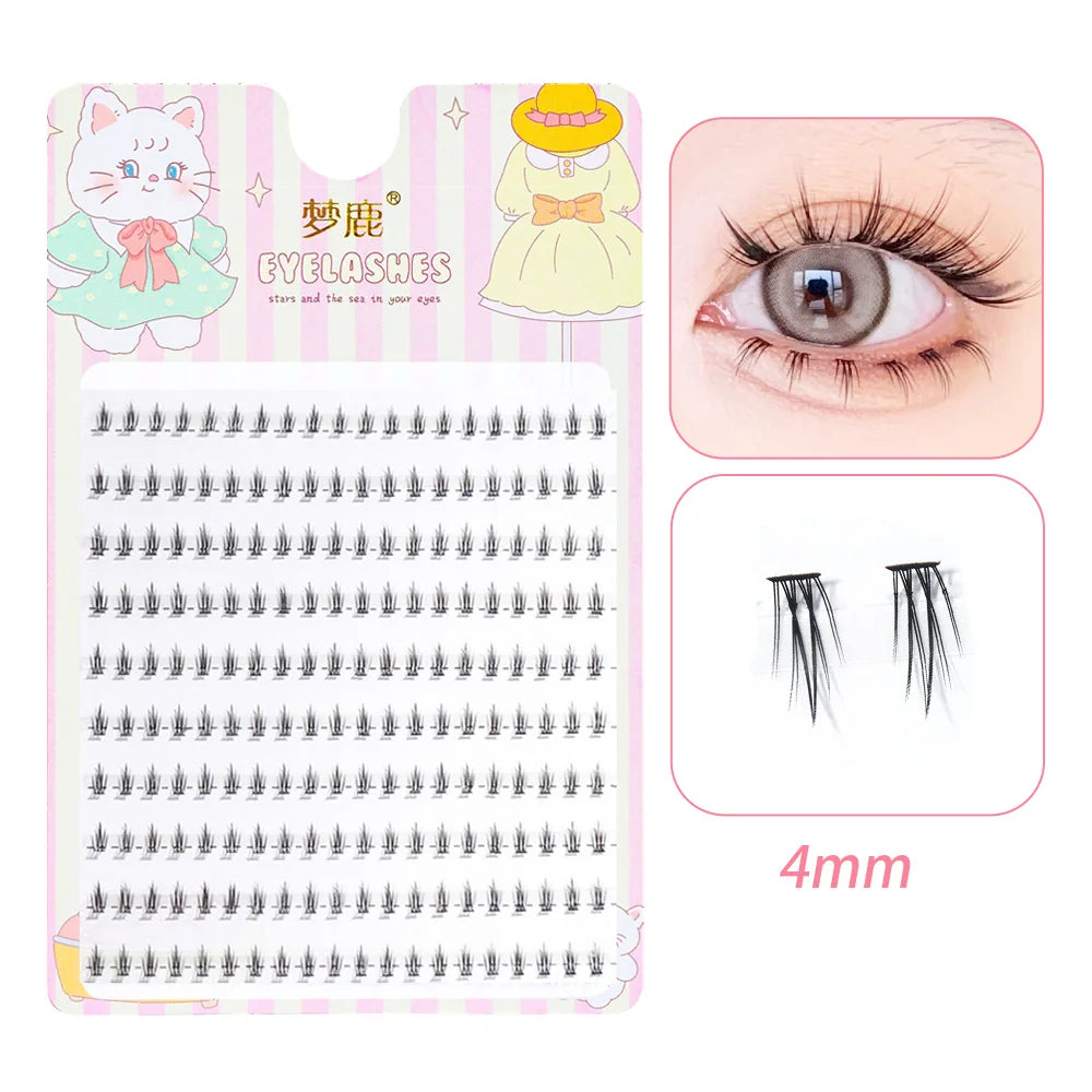 10 Rows 5-7mm Air Lower Eyelashes | Fairy Segmented Natural Under Lashes for Manga Eye Makeup