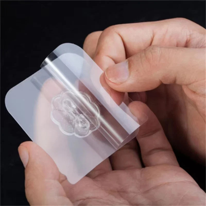 10/20 PCS Transparent Stainless Steel Self-Adhesive Hooks Bathroom Towel Clothes Storage Sticker Hooks Key Hangers Storage