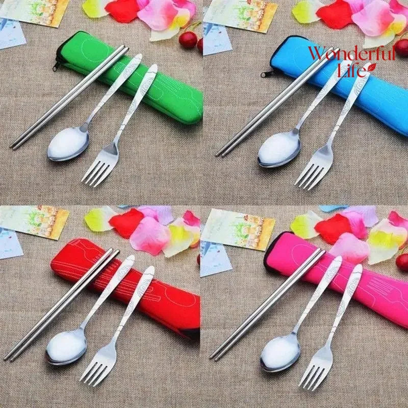 1/2Pcs Home Kitchen Portable Cutlery Bags Picnic Fork Spoon New Travel Packaging Tableware Bag Without Dinnerware Tableware Case