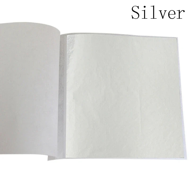 100 Sheets 24K Gold Foil Leaf for Gilding, Food Decor, and Craft | DIY Scrapbooking Supplies
