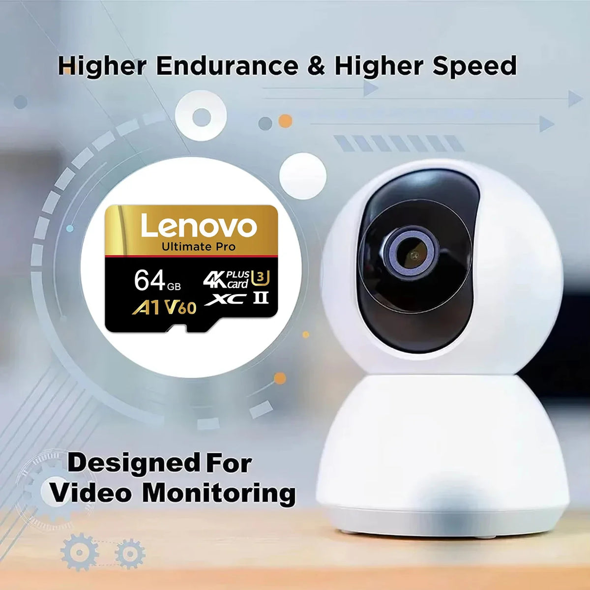 Lenovo Secure 512GB Memory Card Micro TF SD TF Cards SD Cards 256GB 64GB Waterproof 32GB Class 10 for Camera/Tablet/Phone