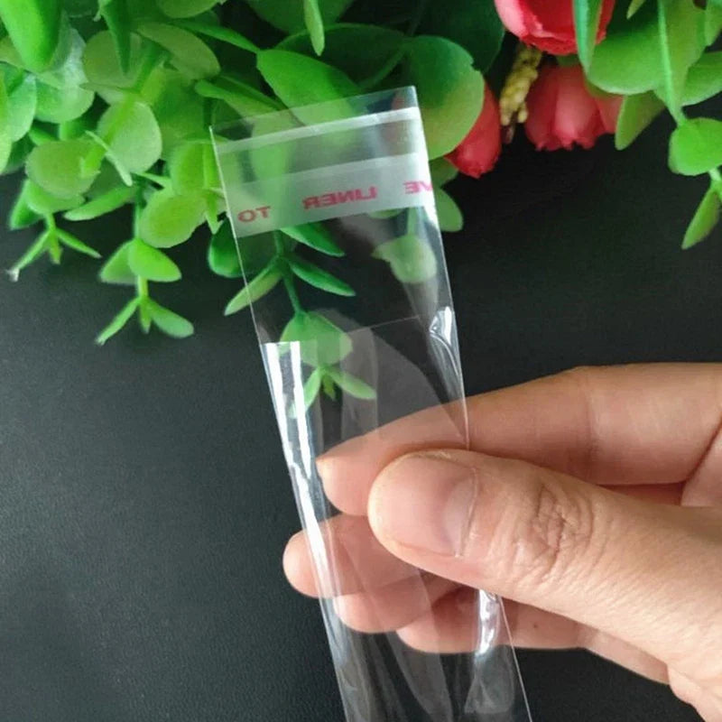 100Pcs Transparent Self-sealing Jewelry Accessories Candy OPP Self-adhesive Bag Packaging Resealable Gift Cookie Packaging Bag
