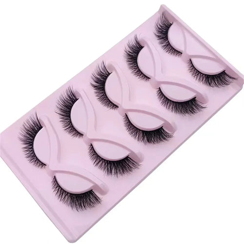 5 Pairs Cat Eye Lashes Wispy Fake Lashes | Fluffy Winged Strip Lashes