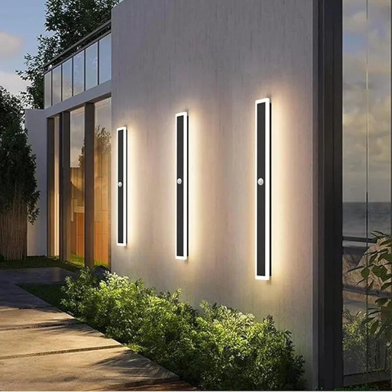 110- 240V IP65 Waterproof Porch Lamp LED Long Garden Lamp for Villa Garage Lighting FixtureOutdoor Wall Light With Motion Sensor
