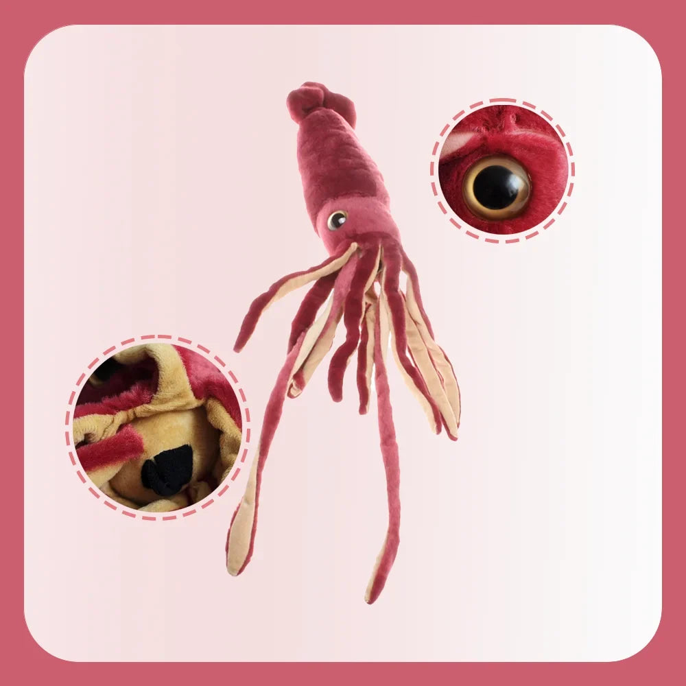 75cm Wine Red Deep Sea Squid Plush Toys Soft Stuffed Animal Pillow Kids Toys Creative Plush Christmas Birthday Gifts Home Decor