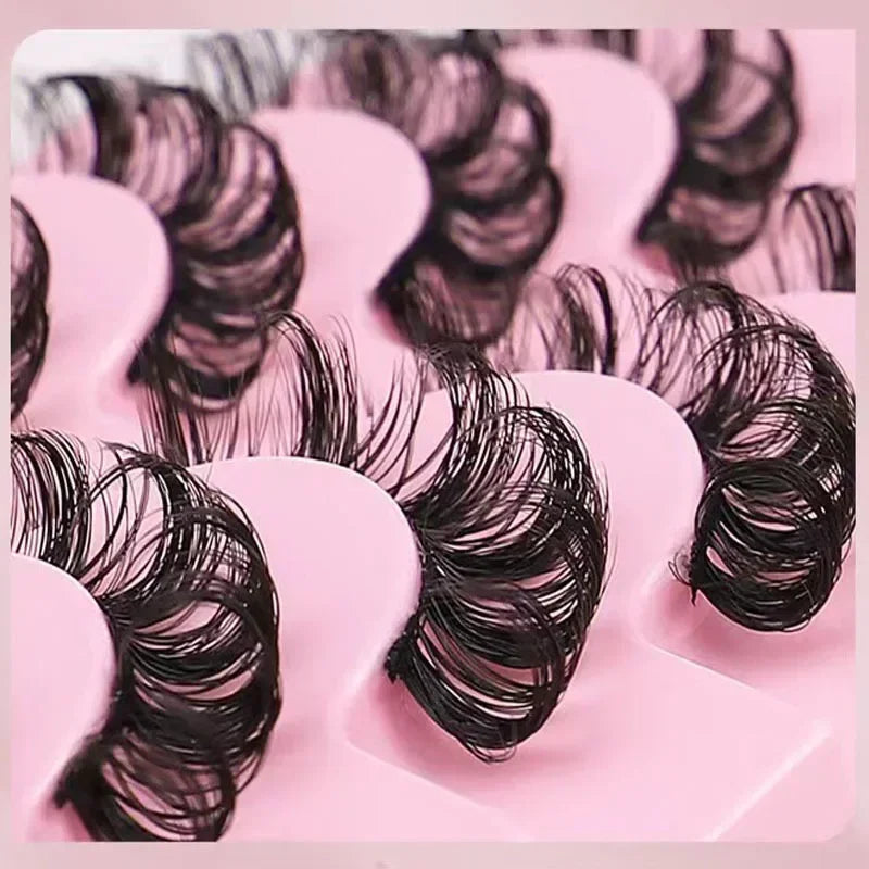 10Pairs 3D Mink Lashes Russian Strip Lash | Dramatic False Eyelashes for Full Volume Look