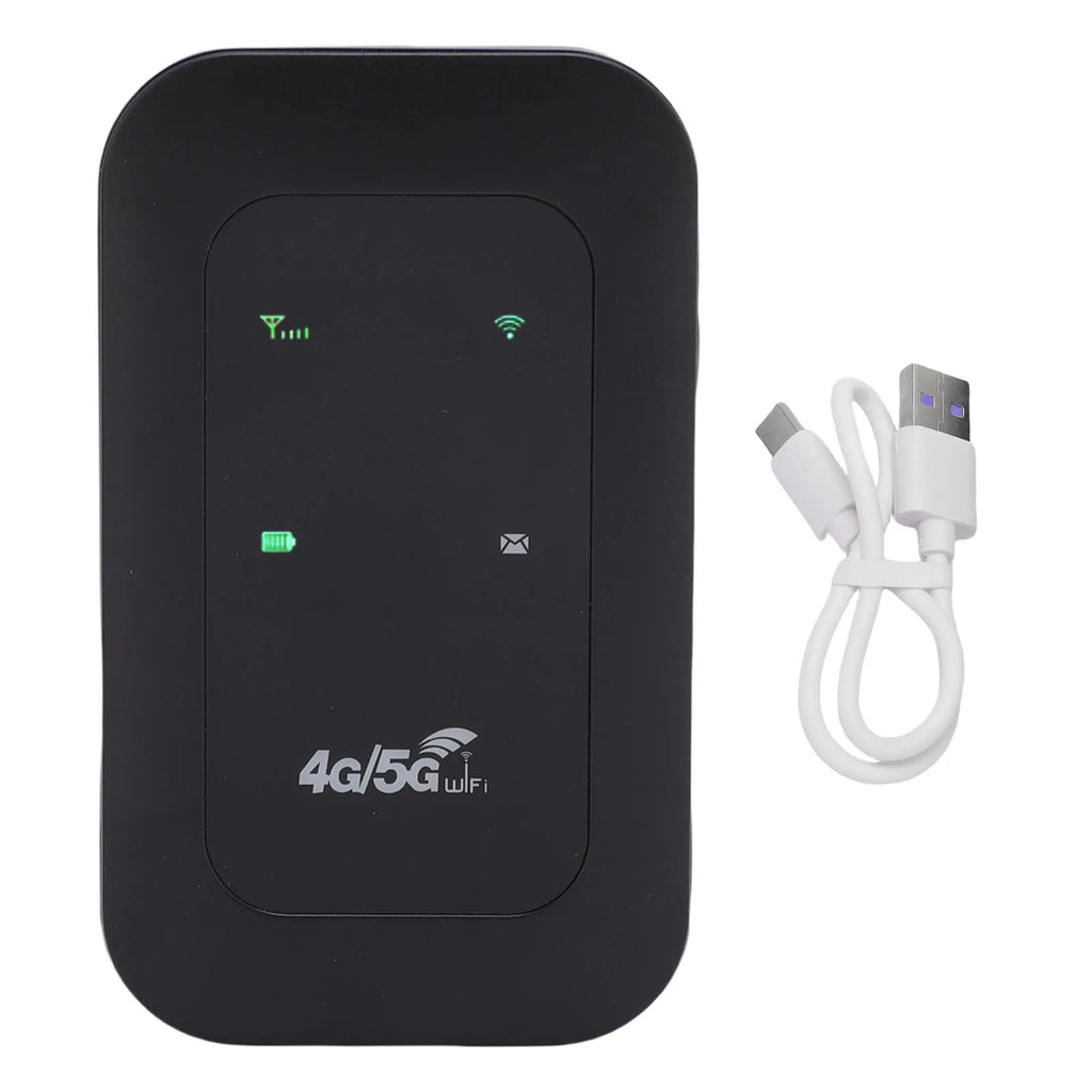4G 5G WiFi Hotspot Supports 10 Connected Devices LTE Mobile Router for Travel 300Mbps High Speed SIM Card Slot Color LED Display