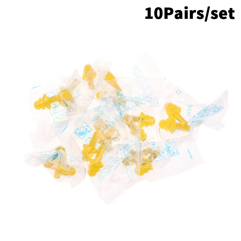 10 Pairs Silicone Anti-Noise Earplugs for Sleep Work Travel | Noise-Canceling Hearing Protection