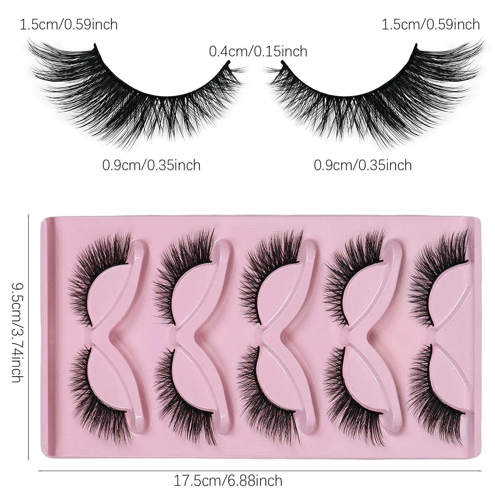 5 Pairs Cat Eye Lashes Wispy Fake Lashes | Fluffy Winged False Eyelashes