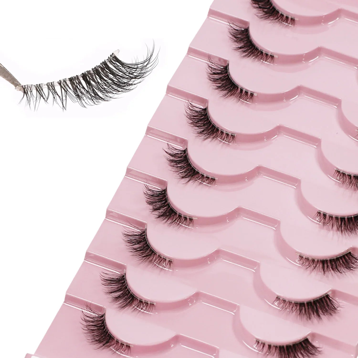 Wispy Half Eyelashes 10mm Natural Cat Eye Look | 20 Pairs DIY Strip Lashes