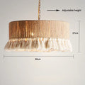 Bohemian Vintage Hemp Rope Pendant light E27 Tassel Cage Chandelier with Dining Room Kitchen Island Farmhouse Rest hanging light
