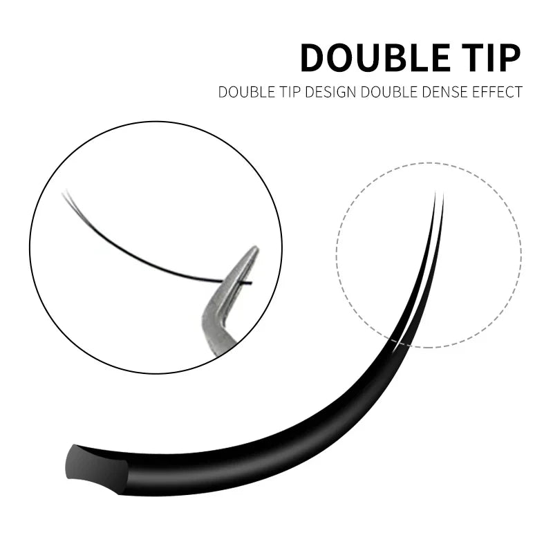 Flat Black Mink Lashes | Ellipse Split Tips Individual Eyelash Extensions