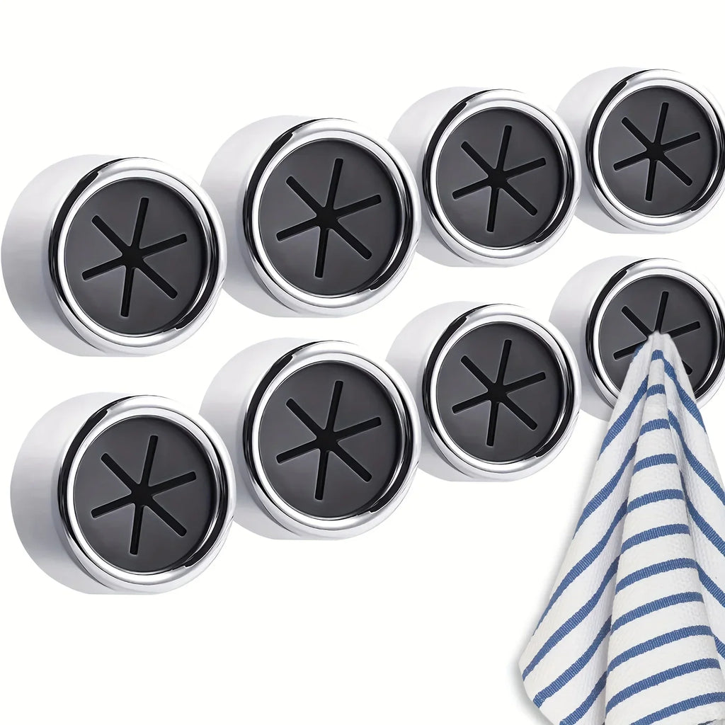1/3/6pcs Kitchen Towel Hooks Round Adhesive Dish Towel Hook Easy Installation Wall Mount Hand Towel Hook Holders