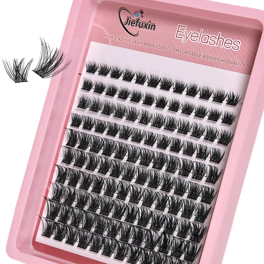Cluster Lashes 120pcs 8-16mm Wispy D Curl Fluffy Eyelash Extensions | DIY Natural Look