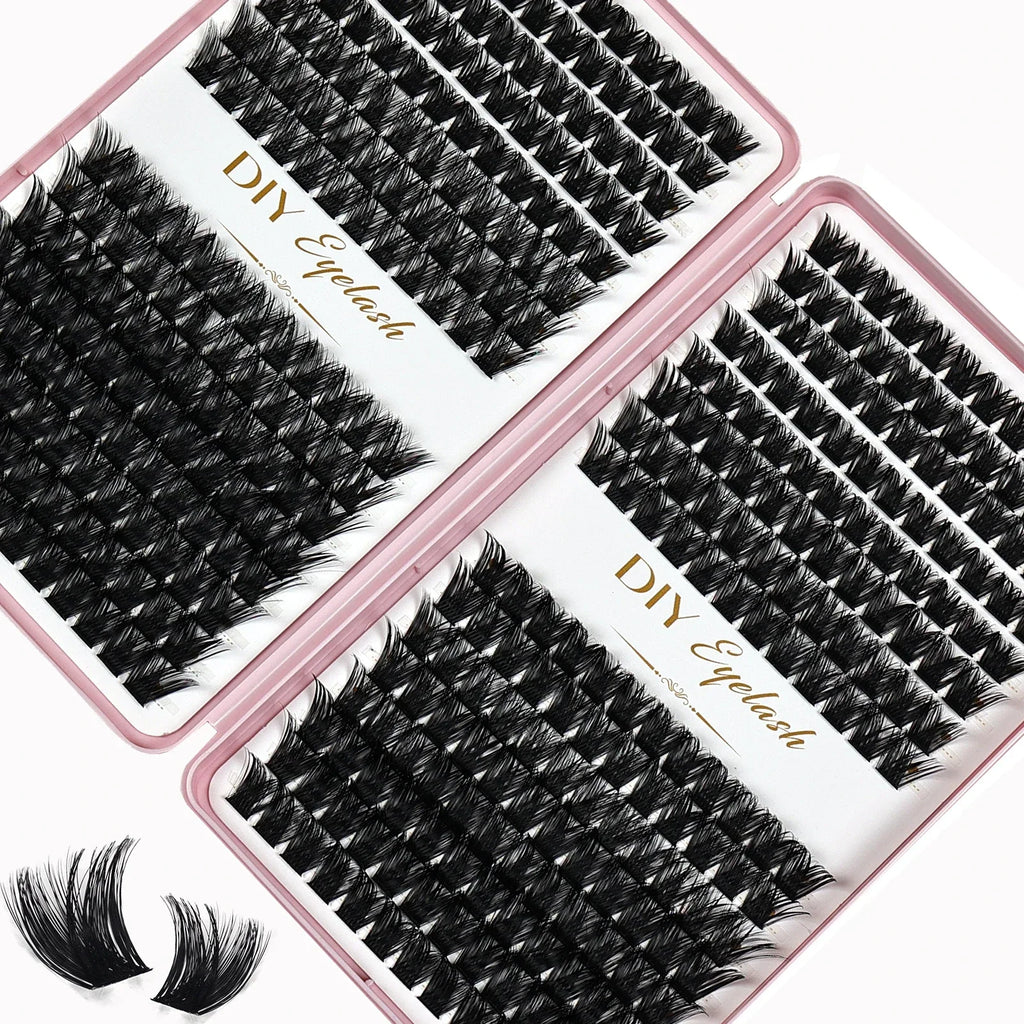 384pcs Cluster Lashes Mixed Tray | DIY Natural Look Eyelash Extension