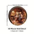 3D Mouse In Hole Wall Stickers | Waterproof Self-Adhesive Wall Decals