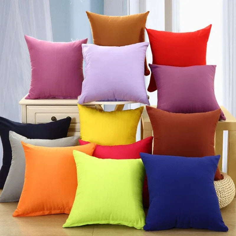 40*40cm Pillow Case Solid Color Sofa Cushion Backrest Pillowcase Family Living Room Cushion Waist Cushion Cover For Household