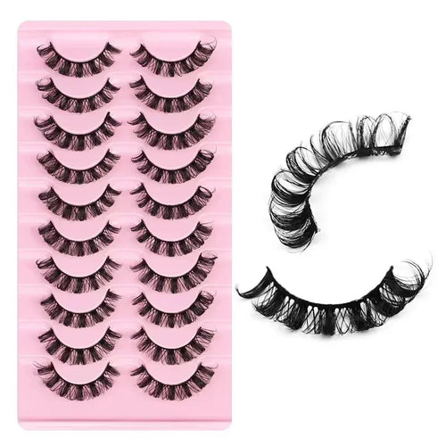 10Pairs 3D Mink Lashes Russian Strip Lash | Dramatic False Eyelashes for Full Volume Look