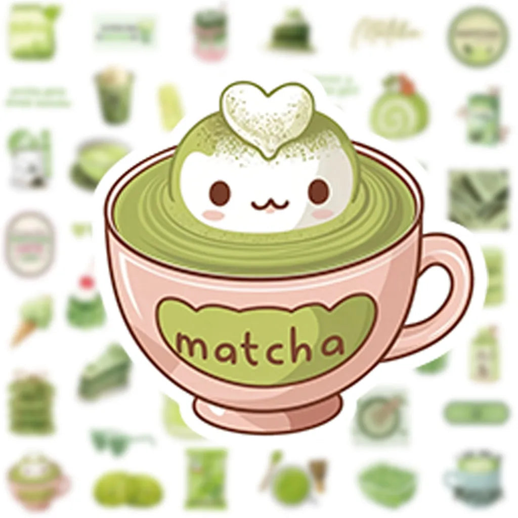50Pcs Matcha Girl Stickers | Cute Cartoon Decals for Notebooks, Skateboards & Luggage