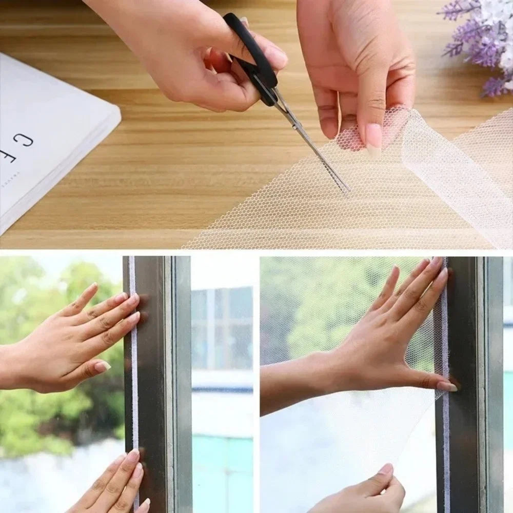 Windows Anti Mosquito Net Indoor Insect Fly Mosquito Mesh Net Mosquito-Proof Windows Protective Film Net Reusable House Supplies
