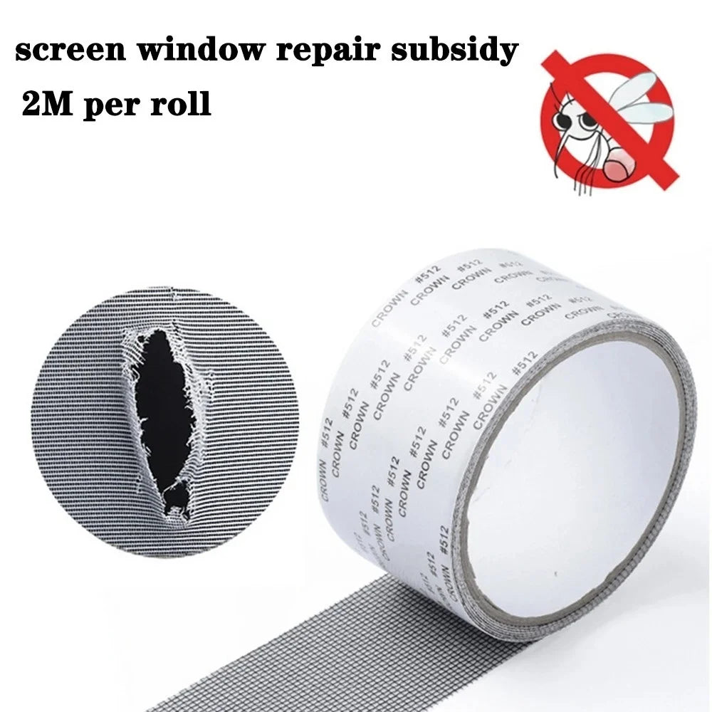 Strong Self Adhesive Mesh Tape Nets Window Screen Repair Tape Door Fix Patch Anti Insect Mosquitos Mesh Broken Holes Repairing
