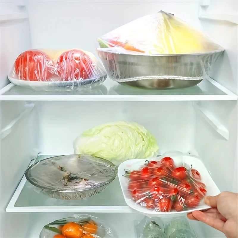 100pcs Disposable Fresh-keeping Film Cover No Odor Household Food Grade Fresh-keeping Bowl Cover PE Fresh-keeping Film