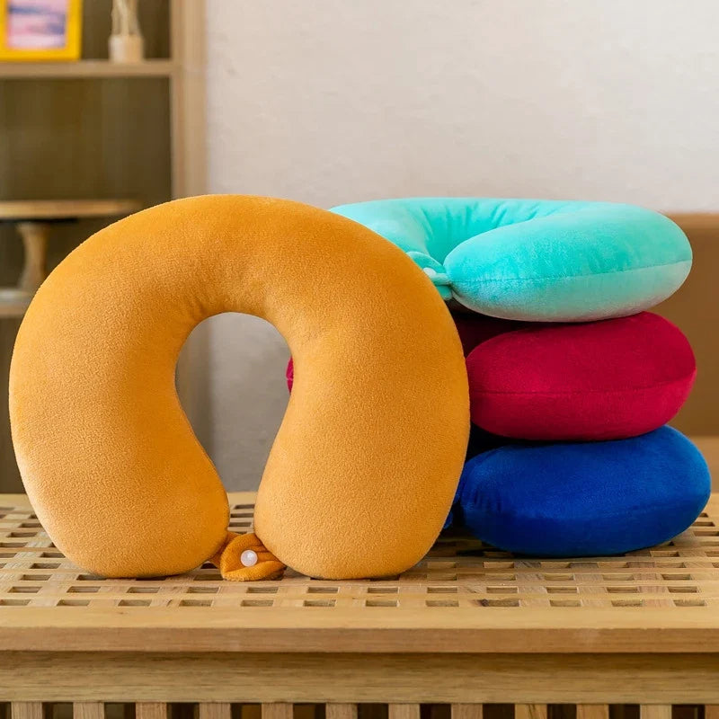 U-Shaped Neck Pillow for Cervical Support Portable Travel Pillow for Sleeping and Car Rides Massage Pillow for Naps PP Cotton U-