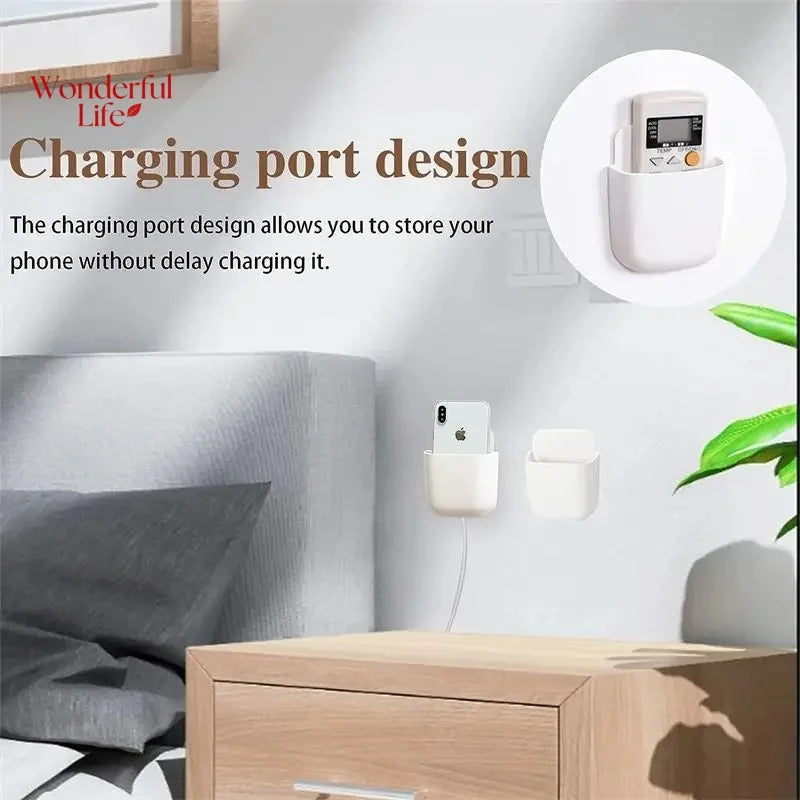1/2Pcs Wall Mounted Storage Box Household Living Room Conditioner Remote Control Bedside Phone Storage Holder Organizer Shelf