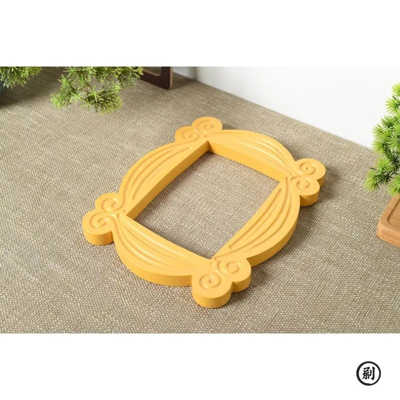 Yellow Door Shape Photo Frame – Handmade Collectible Cartoon Home Decor, Cosplay Prop, Wall Hanging Display