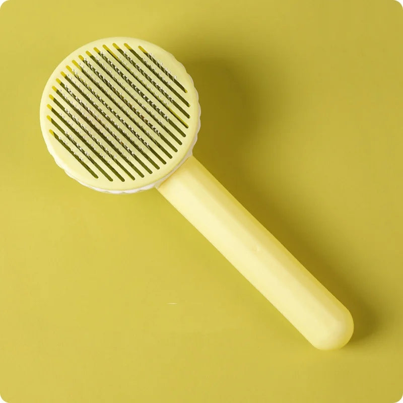 Pet Deshedding Comb | Self Cleaning Needle Brush for Dogs and Cats