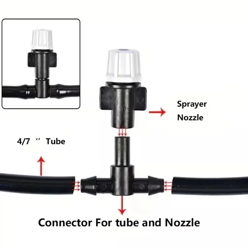 1 Pcs 10m Sprinkler Sprinkler Spray Spray Cooling Nozzle Agriculture Spray System Garden Household Watering Tools New Irrigation