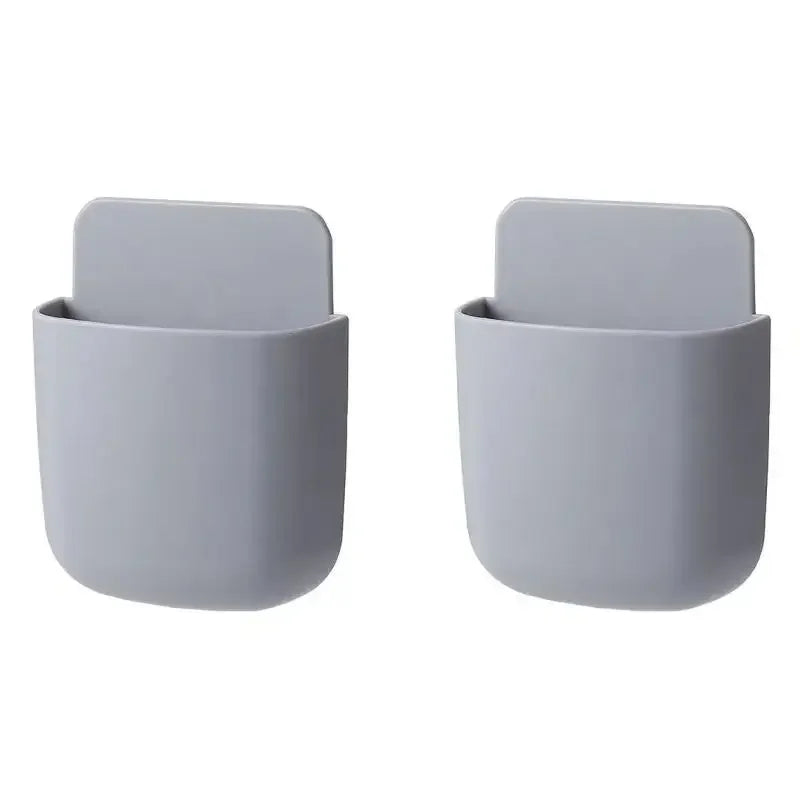 1/2Pcs Wall Mounted Storage Box Household Living Room Conditioner Remote Control Bedside Phone Storage Holder Organizer Shelf