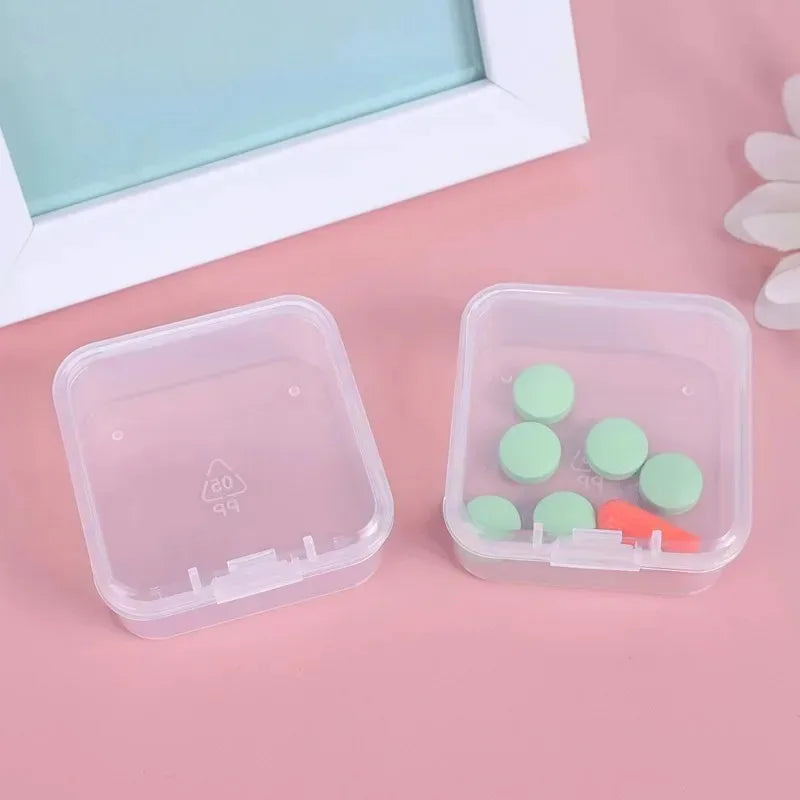 60/6PCS Mini Storage Box Transparent Plastic Jewelry Storage Box Container Portable Earring Ring Earplugs Packaging Storage Case