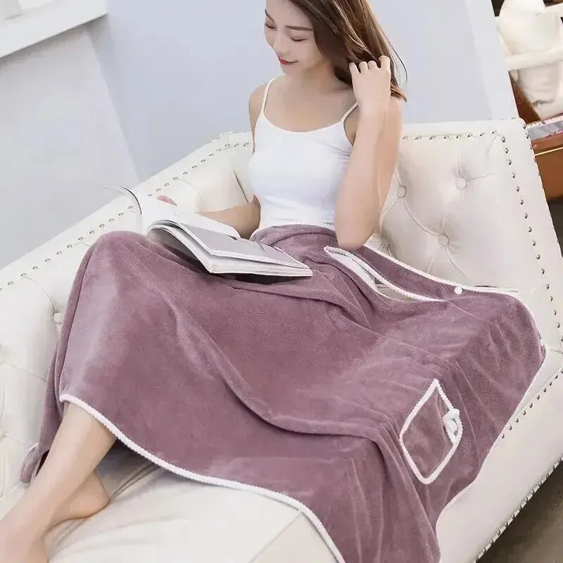 Women's Wearable Bath Towel, Fast Drying Robe for Shower, Beach, Spa, Gym, Soft absorbent Bathing Wrap for Ladies & Girls