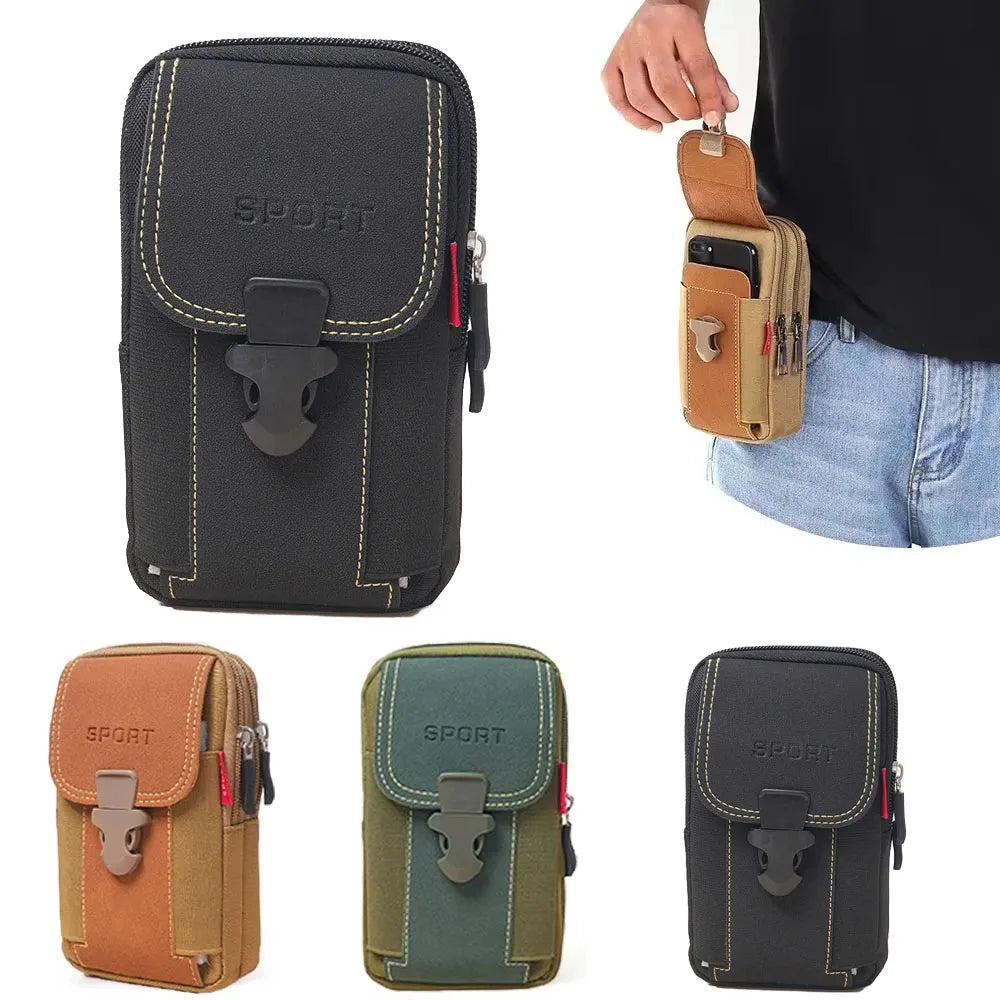 Man Belt Pouch Mobile Phone Bag for Men Phone Holster Bag Molle Waist Bag Pack Small Tactical Duty Belt Backpack Card Holder