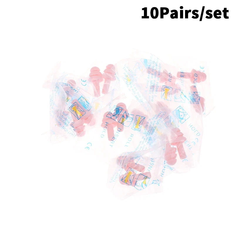 10 Pairs Silicone Anti-Noise Earplugs for Sleep Work Travel | Noise-Canceling Hearing Protection