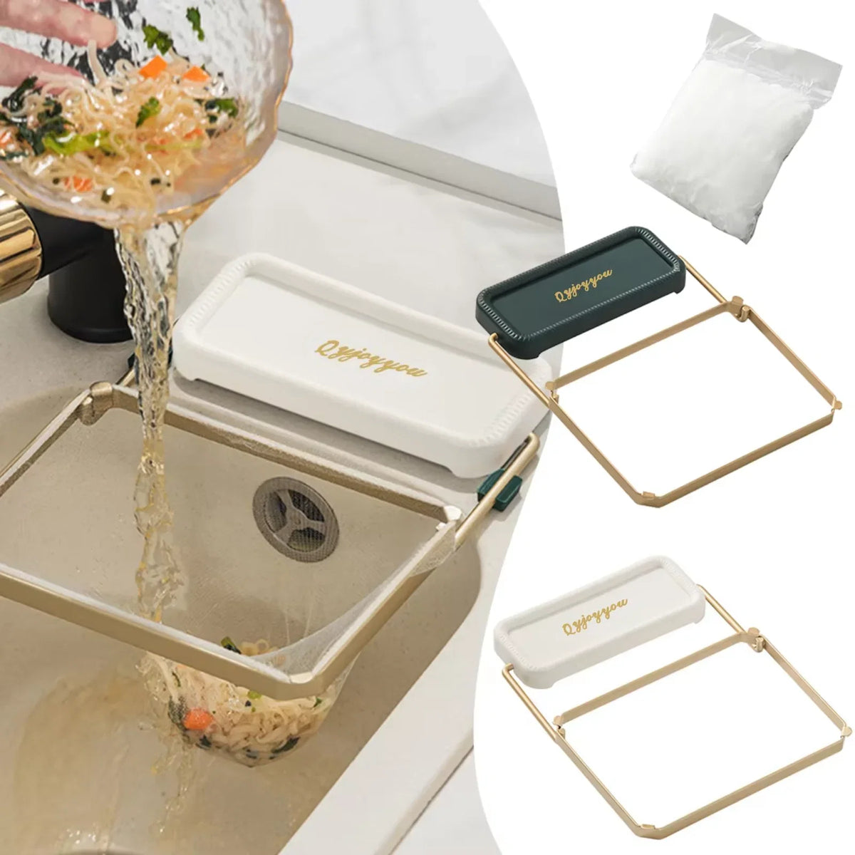 Foldable Sink Strainer Mesh Bag Stand Kitchen Sink Filter Rack Waste Garbage Net Shelf Disposable Garbage Mesh Bag Kitchen Gadge