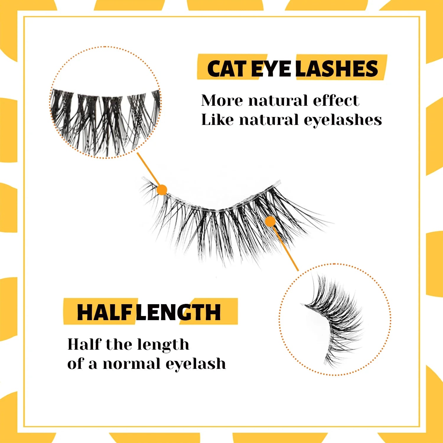 Wispy Half Eyelashes 10mm Natural Cat Eye Look | 20 Pairs DIY Strip Lashes