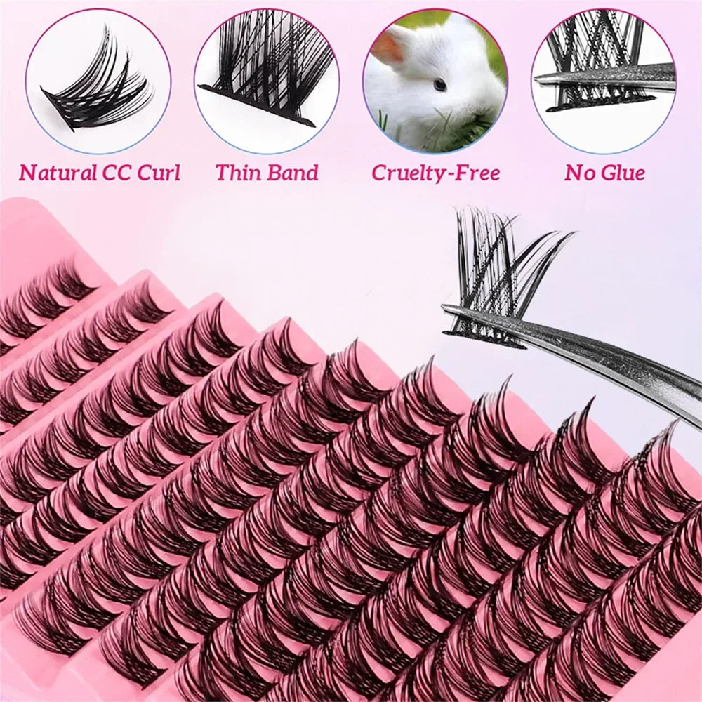 120pcs Natural Look Wispy D Curl Cluster Lashes | DIY Eyelash Extensions Kit