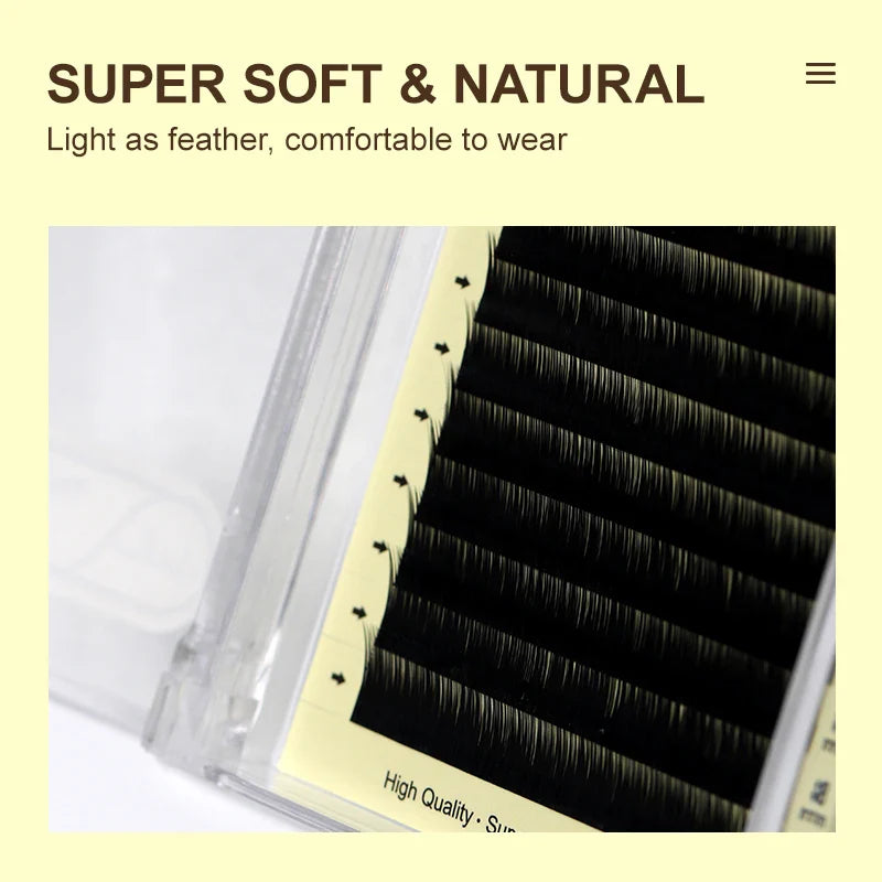 NATUHANA Bottom Eyelashes Extension | Natural J/B/C Curl Mix for Salon Use