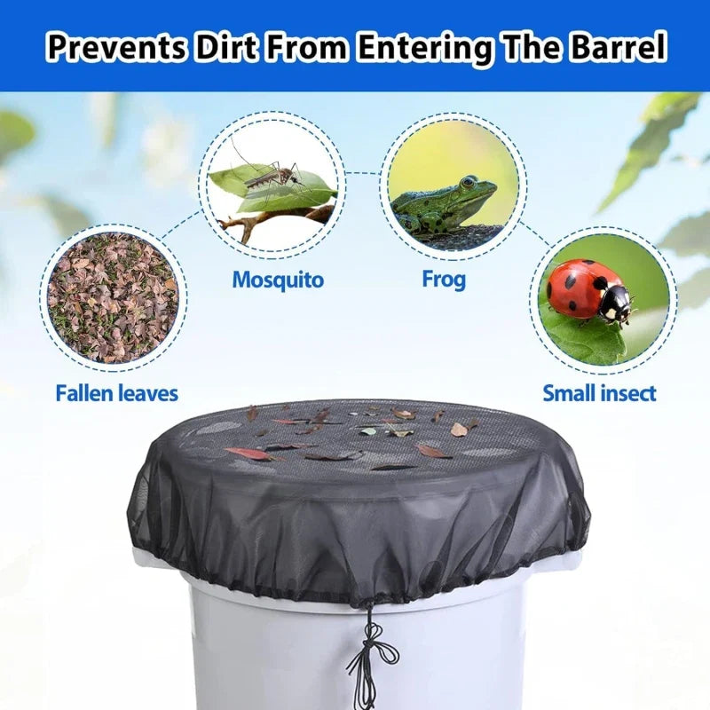 2/1pcs Mesh Cover Netting for Rain Barrels Water Collection Buckets Tank Raindrop Harvesting Tool Anti-Mosquito Water Protection