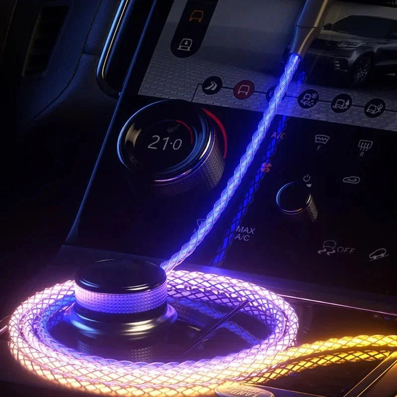RGB Fast Charging USB to C Cable Colorful Streamer Glowing Line
