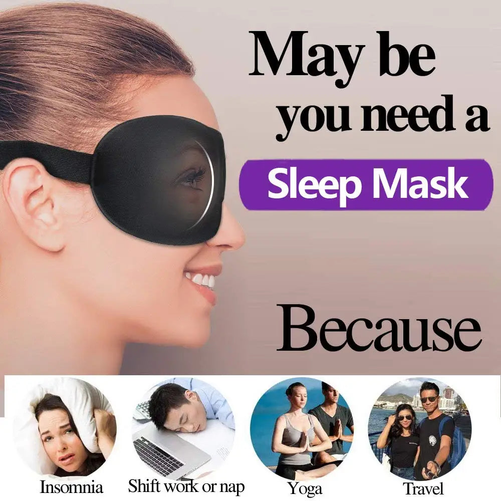 3D Breathable Sleeping Eye Mask | Light Blocking Sleep Aid for Travel and Home