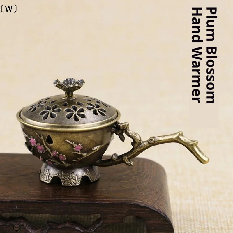 Handheld Plum Blossom Incense Burner | Retro Hollow Out Incense Stick Holder with Handle