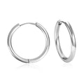 Stainless Steel Hoop Earrings for Women | Hypoallergenic Round Hinged Hoops - 12/14/16mm