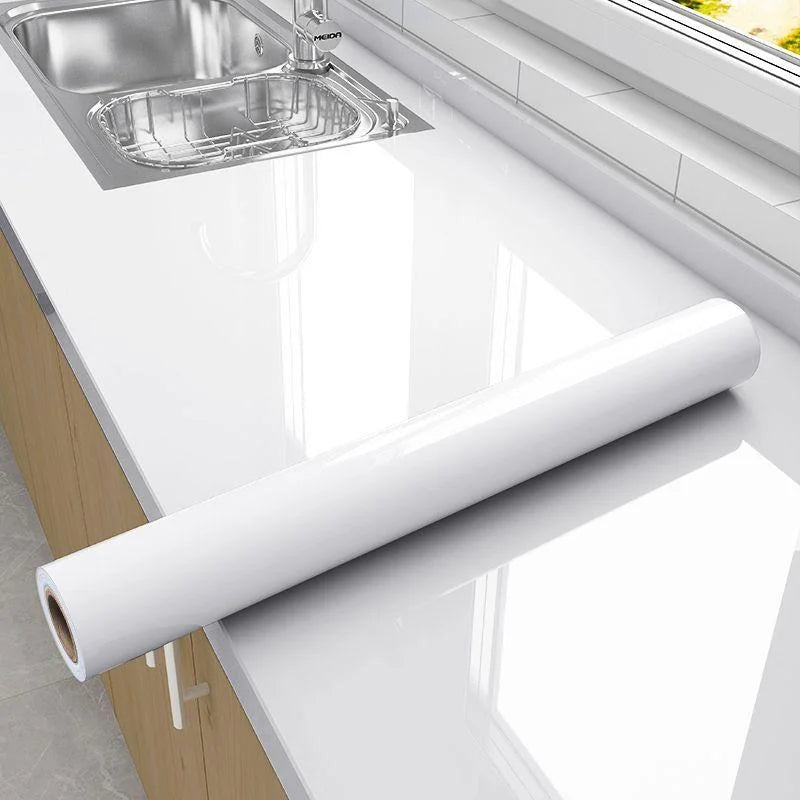 Kitchen countertop White Self-adhesive Wall Wallpaper Self Adhesive Autohesion Wallpapers Home Decor Waterproof Cabinet Sticker