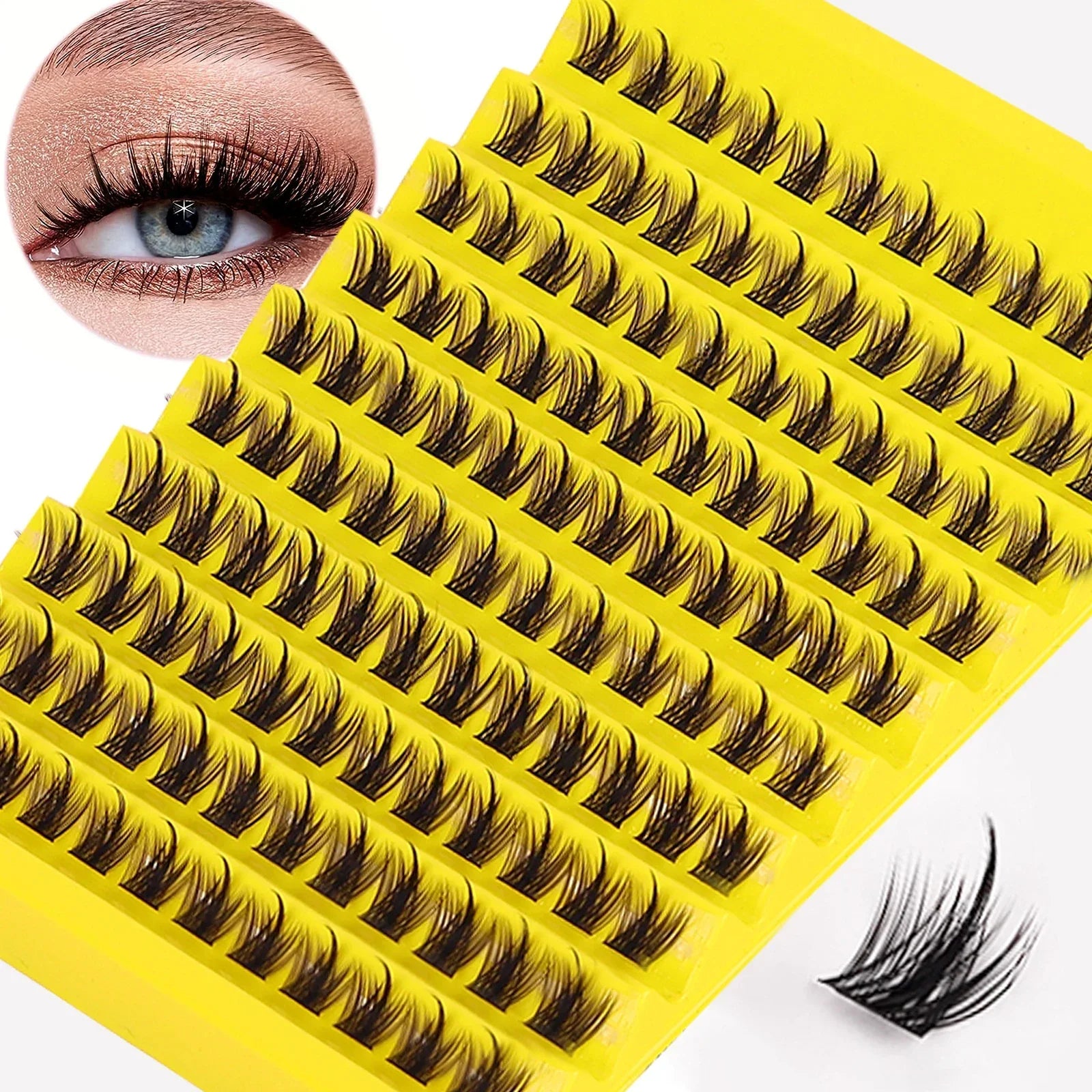 120 Pcs Eyelash Clusters | DIY Natural Wispy Lashes for Home Use