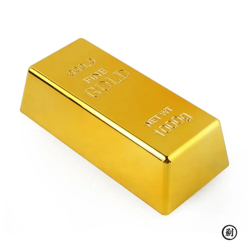 Fake Gold Bar Plastic Golden Paperweight Home Decor Bullion Simulation Decoration Crafts Creative Brick Toy Shop