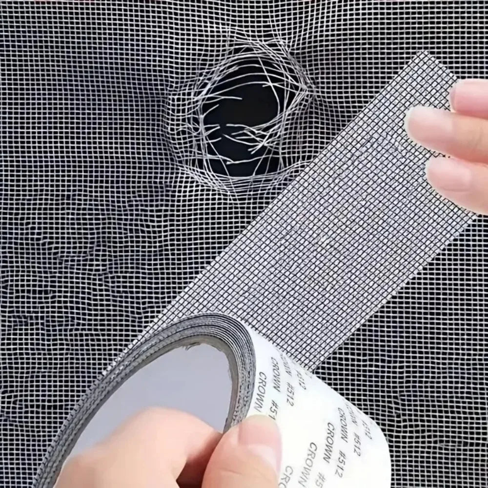 Strong Self Adhesive Mesh Tape Nets Window Screen Repair Tape Door Fix Patch Anti Insect Mosquitos Mesh Broken Holes Repairing